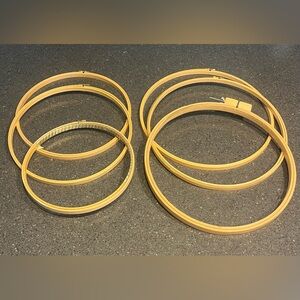 Set of Six large Wooden Embroidery Hoops